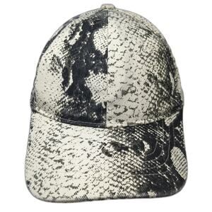 Free Press Baseball Cap White One Size Snakeskin Print Allover Hat Strapback